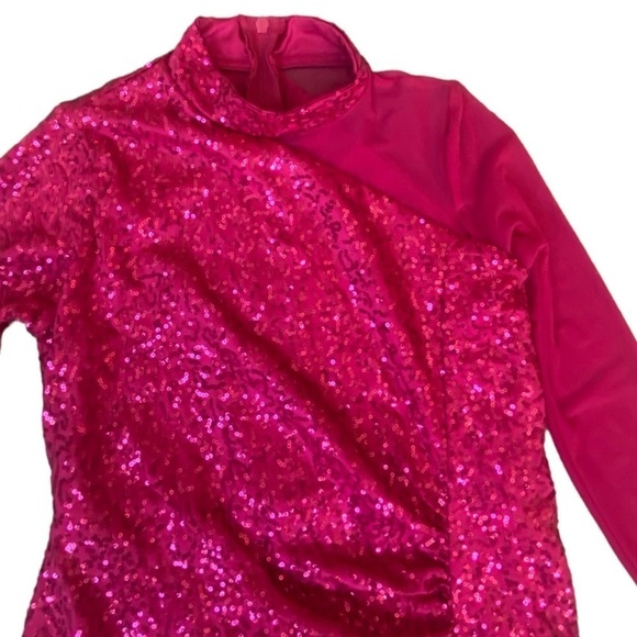 Weismann Me Against The Music Sequin Red Pink Dance Jazz Competition Costume - Picture 5 of 9